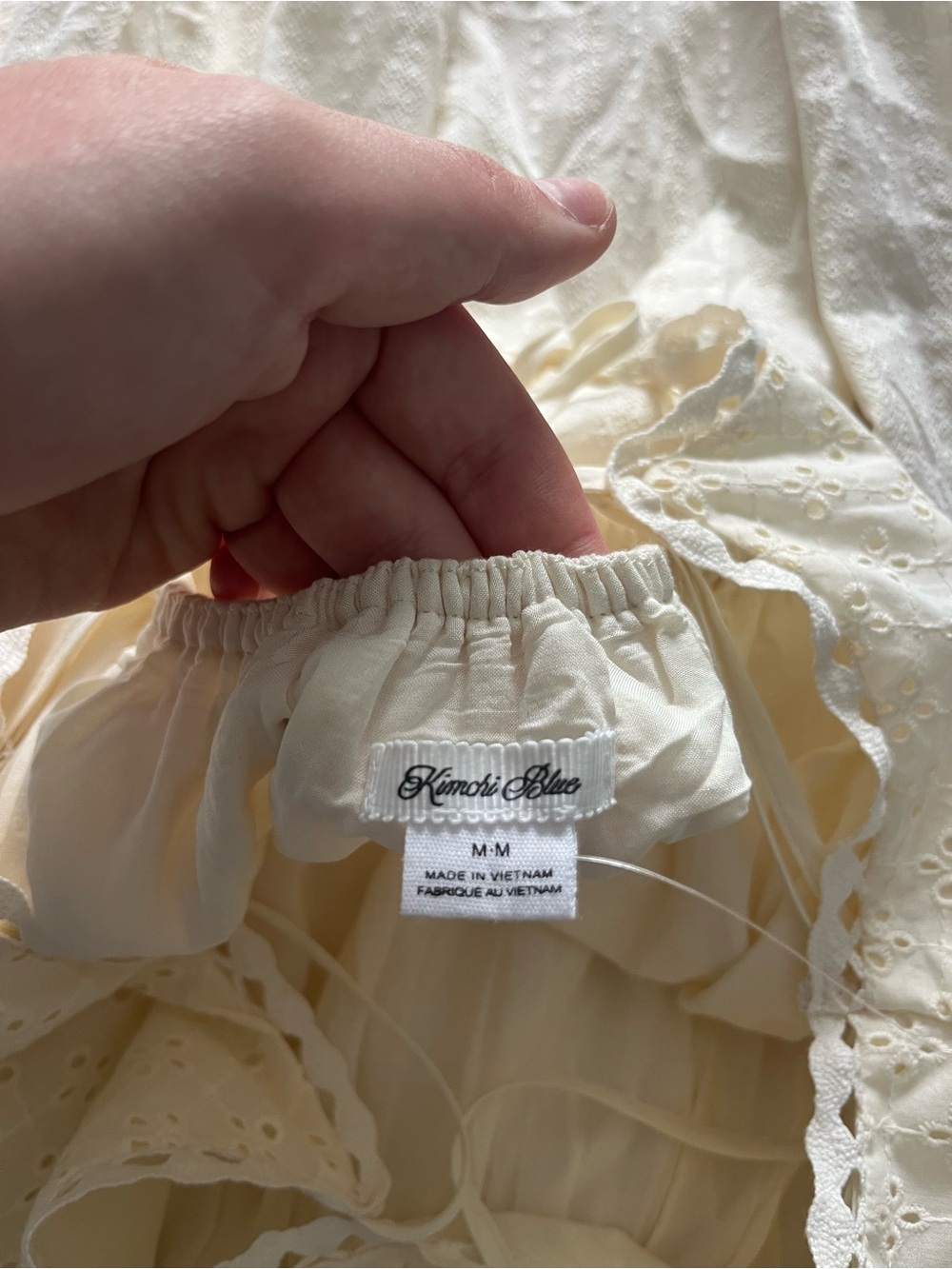 Kimchi Blue Cream Eyelet Mini Sundress - Picture 3 of 3